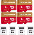 [5-Yrs Free Data Recovery] GIGASTONE 1TB Micro SD Card 4-Pack, 4K Camera Pro, R/W up to 150/130 MB/s, 4K Video Recording for GoPro, DJI, Drone, MicroSDXC Memory Card UHS-I U3 A2 V30, with Adapter