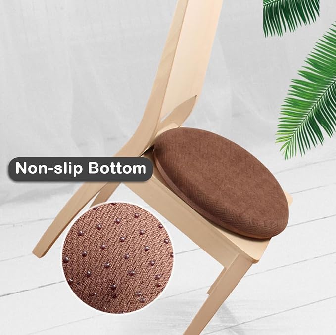 Sigmat Memory Foam Seat Cushion Anti-Slip Soft Round Chair Pad 18 Inch Grey - Image 5