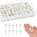 100 Pcs Pearl White Decorative Push Pins by Unknown