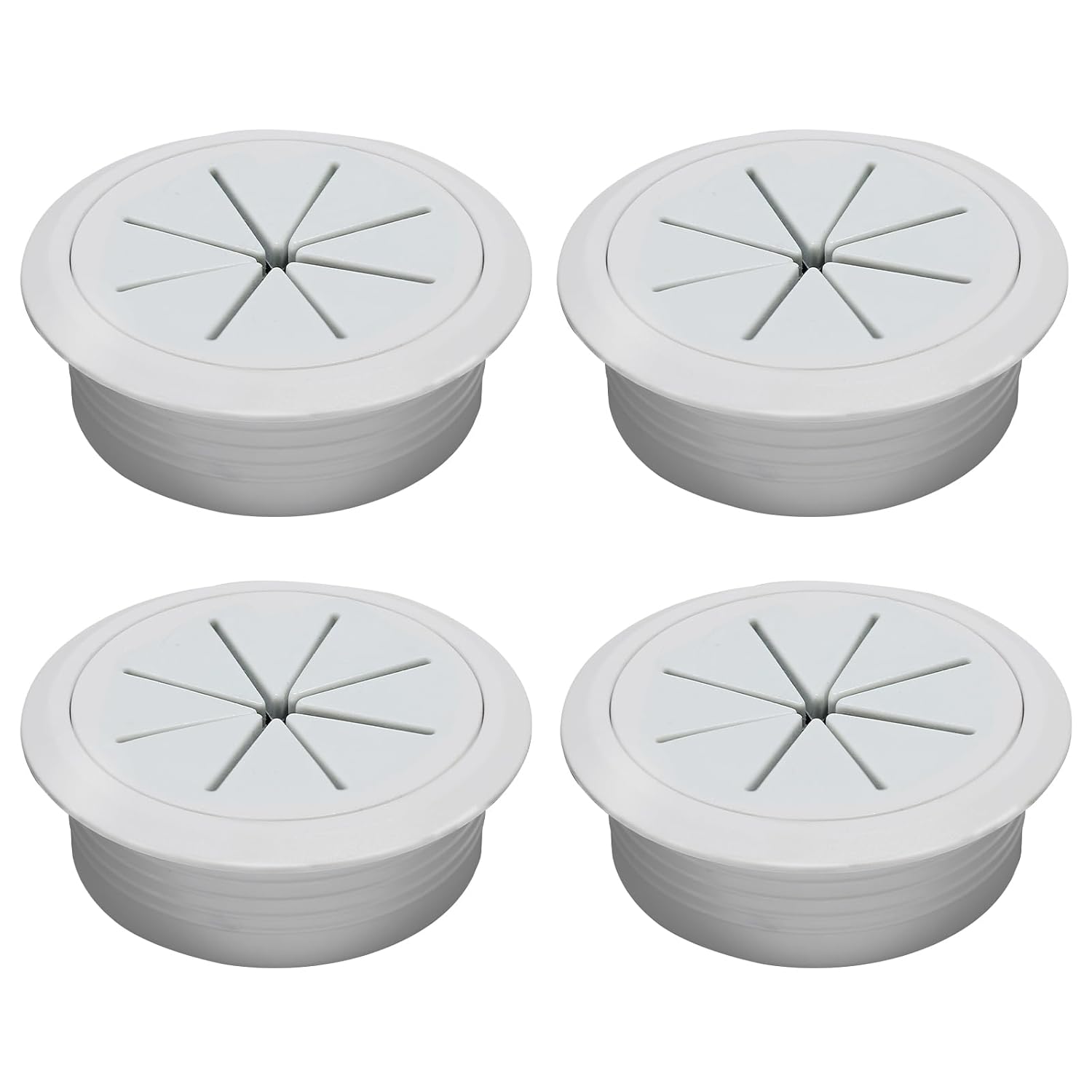 Desk Grommet 2" (50 mm), Desk Hole Cover for Cables Grey, Cable Grommet ABS Plastic, Desk Hole Grommet for Office and Home Table Cable, Detachable & Flexible Cable Cord Organizer-4 Pcs