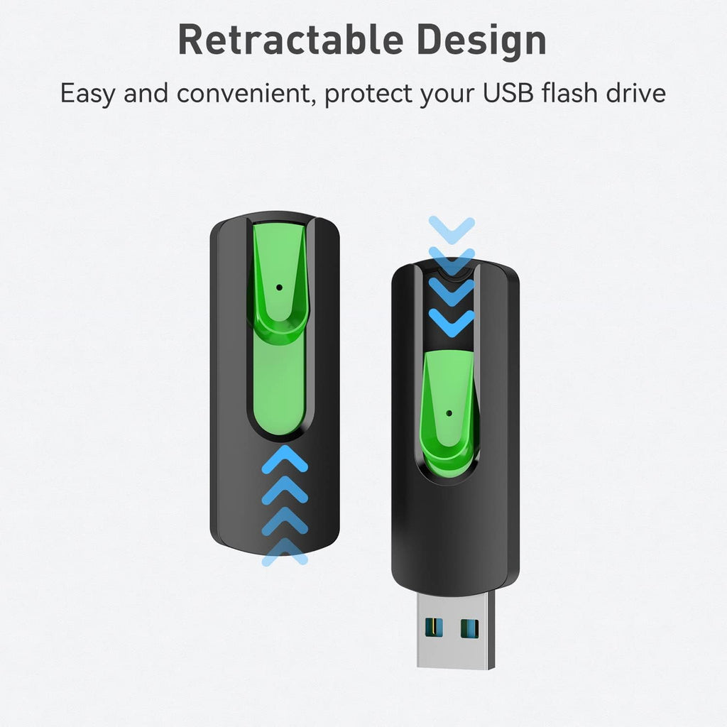Aiibe 64GB Flash Drive 3.0 3 Pack 64GB Thumb Drive USB Drive 64 GB Jump Drives USB 3.0 Flash Drives Memory Stick Zip Drives (64G, Red Green Cyan)