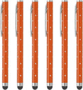 PATIKIL Stylus Pens for Touch Screens, 6 Pcs High Precision Universal Bling Stylus Crystal Metal Capacitive Pen for Touch Screen Devices Phone Tablets Laptop, Orange