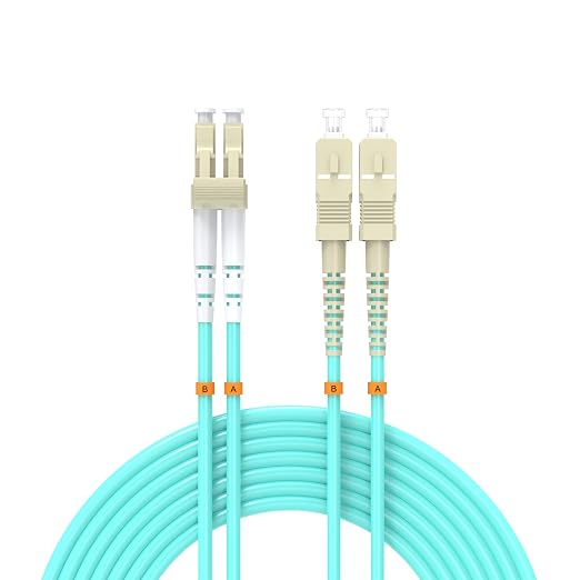 Fiber Patch Cable 196ft/60meters LC/UPC to SC/UPC OM3 10Gb/Gigabit MultiMode by Buacoz