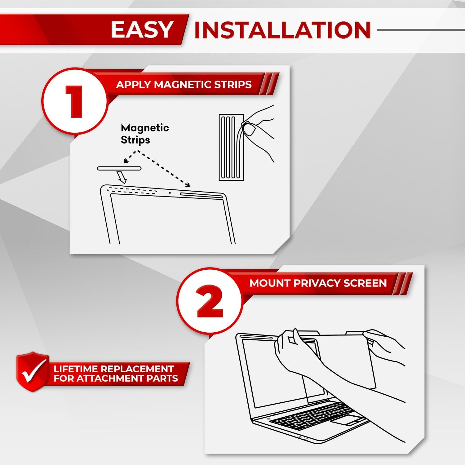 Magnetic Laptop Privacy Screen 14 Inch 16:9 - Removable Computer Privacy Filter Shield and Protector