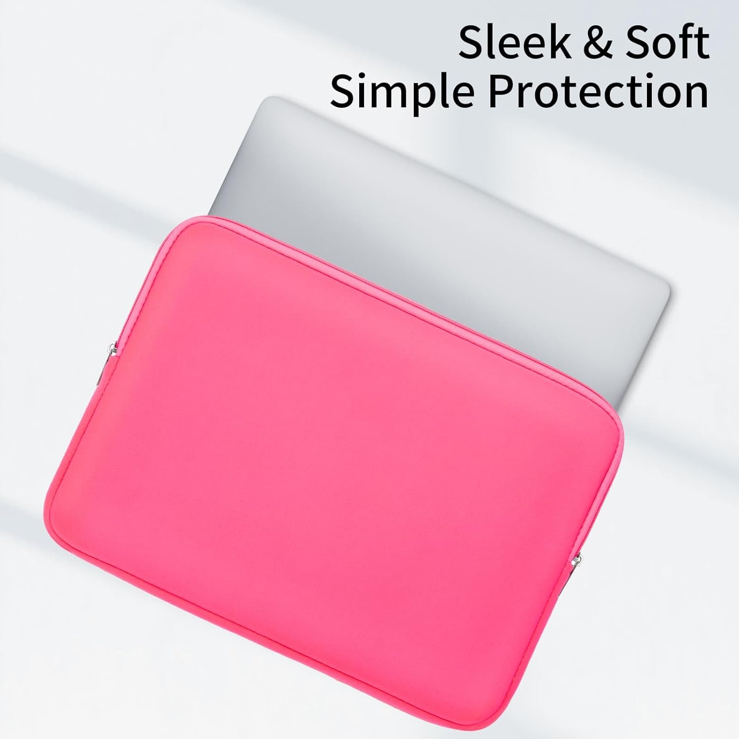RAINYEAR 11-11.6 Inch Laptop Sleeve Case Soft Lining Carrying Bag Padded Protective Cover Compatible with 11.6" MacBook Air for 11" Notebook Computer Tablet Chromebook (Bright Pink, Upgraded Version)