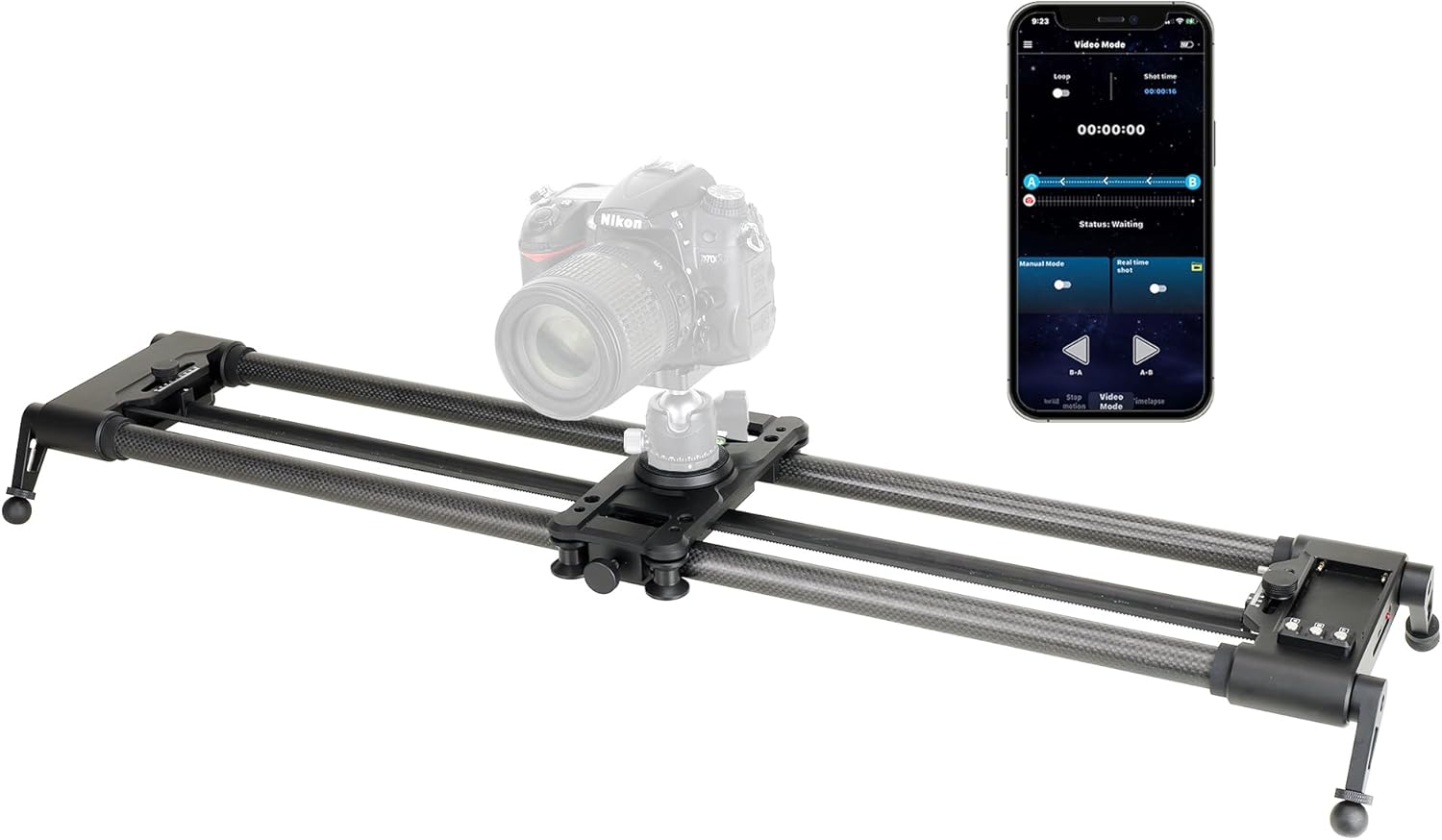 Konova New G1 Wireless Motorized Integrated Carbon Slider for Video, Time Lapse, Stop Motion, Parallax Panormaic Shooting (100cm (39.4"))