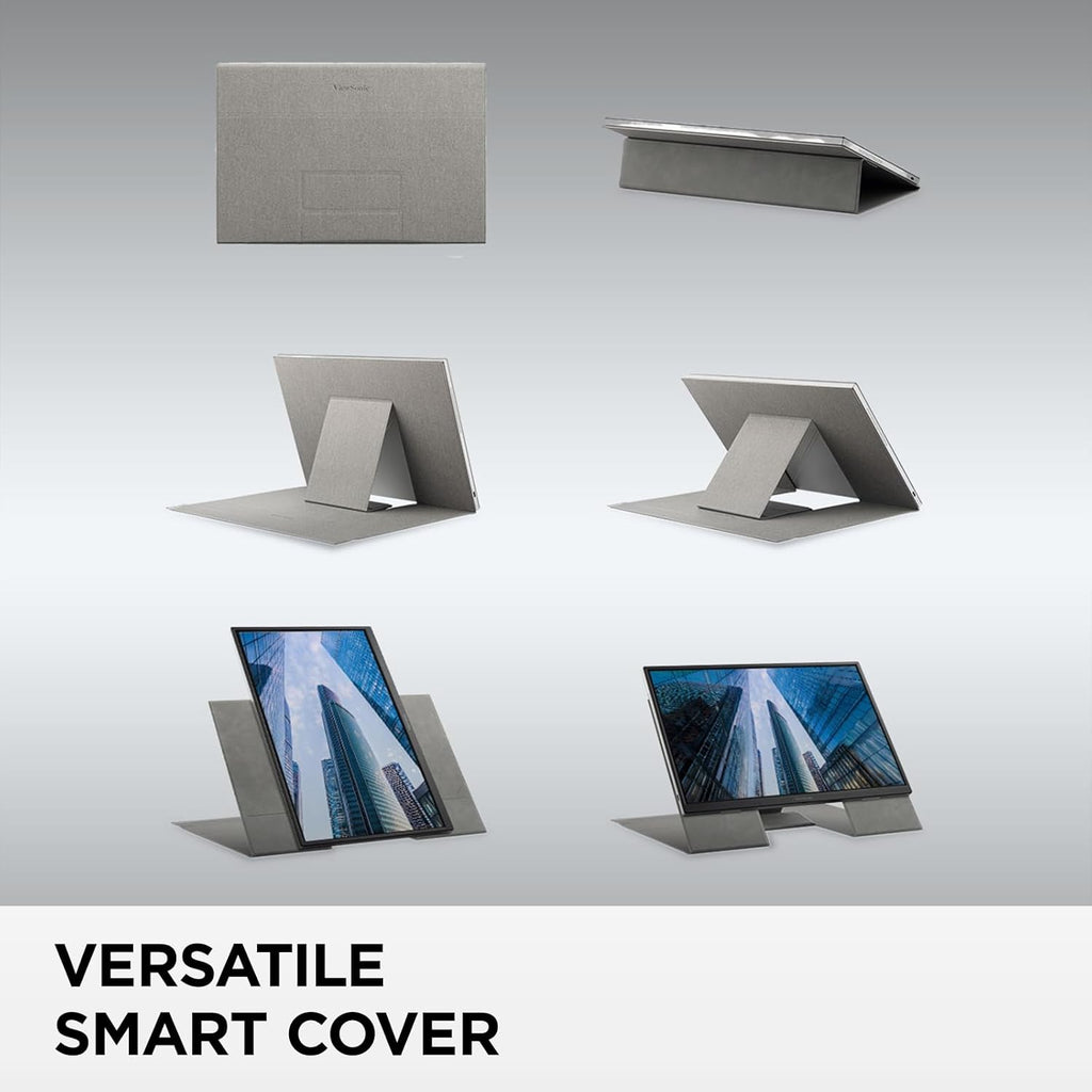 ViewSonic VG1656-2K 16 Inch WQXGA 1600p IPS Portable Monitor with 2 Way Powered 65W USB C, and Smart Cover with Built-in Stand