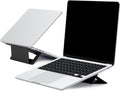 MOFT Laptop Stand for Desk, Adhesive Airflow Laptop Cooling Riser for Heat Dissipation with 2 Adjustable Viewing Angles, Foldable & Portable Computer Stand Compatible with Laptops 11"-16", Jet Black