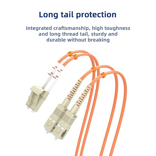 Multimode Duplex OM1 Fiber Patch Cable LC/UPC to SC/UPC 70M/229FT Fiber Optic - Image 5
