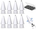 Inesore 8 Pack for Apple Pencil Tips Replacement Accessories,Compatible with Apple Pencil Pro/2nd Generation/1st Generation/USB C,iPencil Nib for iPad Pro/Air/Mini,for Drawing Writing(White Metal Nib)