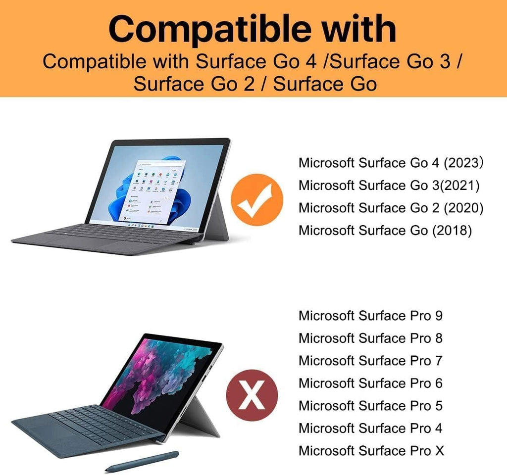ZenRich Rugged Case for Surface Go 4 (2023)/Surface Go 3 (2021)/ Surface Go 2 (2020), Surface Go (2018) with Pen Holder Heavy Duty Shockproof Case with Stand Hand Strap and Shoulder Belt-Purple