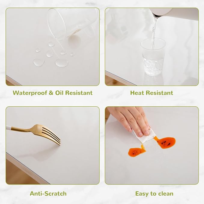 32 x 92 Inch Clear Table Cover Protector, 1.5mm Plastic Table Cover, Waterproof - Image 4
