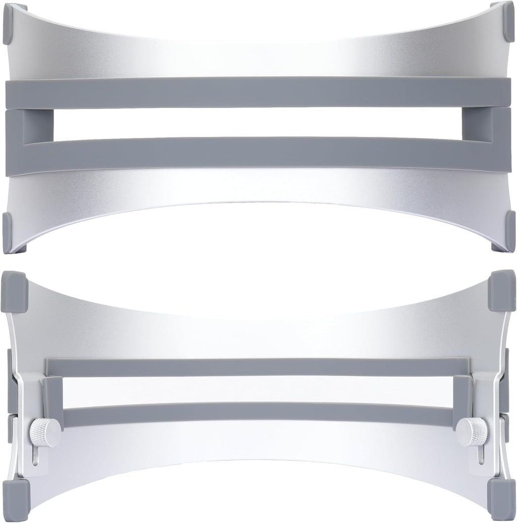 Adjustable Vertical Laptop Stand - 6061 Aluminum, CNC Precision, Anodized Finish, Fits All Laptops Including 17-inch, Ventilated Design, Anti-Slip Silicone Pads, ARC Shaped Stands