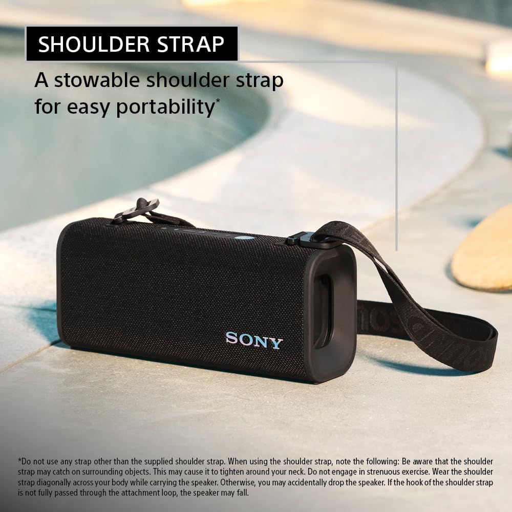 Sony ULT Field 3 Wireless Portable Bluetooth Speaker, IP67 Waterproof, Dustproof, Rustproof, and Shockproof with Enhanced Bass, 24 Hour Battery and Shoulder Strap (SRSULT30H), Forest Gray