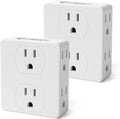 Multi Plug Outlet Splitter, Unidapt Multiple Outlets Extender Adapter with 6 AC Power Socket, Side Splitter Box, Wall Tap Plug Expander for Home Hotel Office Dorm Essentials, 2-Pack
