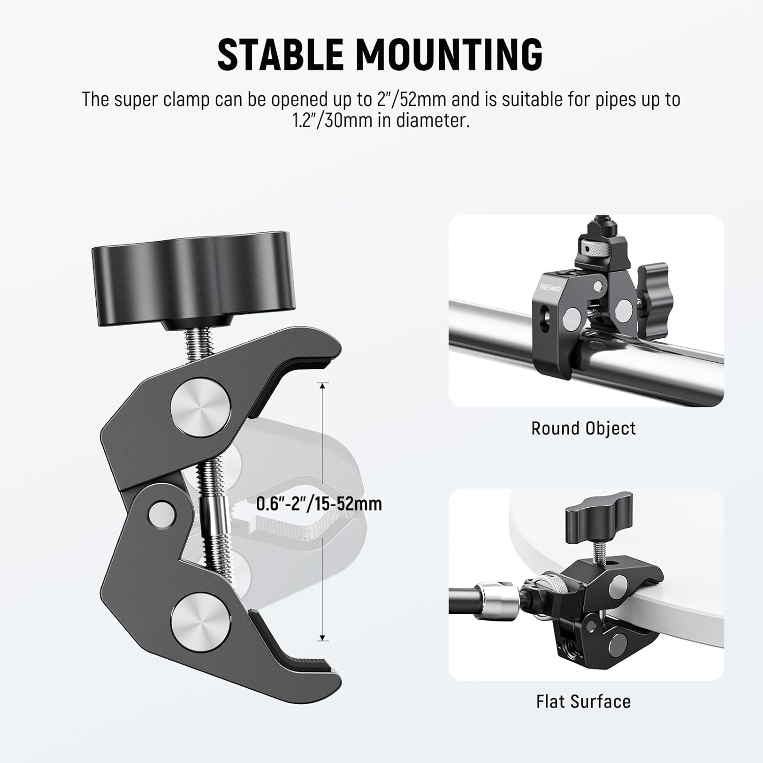 Neewer 11" Articulating Magic Arm Clamp Mount with Super Clamp, Camera Monitor Mount with 1/4" 3/8" ARRI Locating Pins & Holes for DSLR Action Camera Video Light Compatible with SmallRig Cage, ST16C