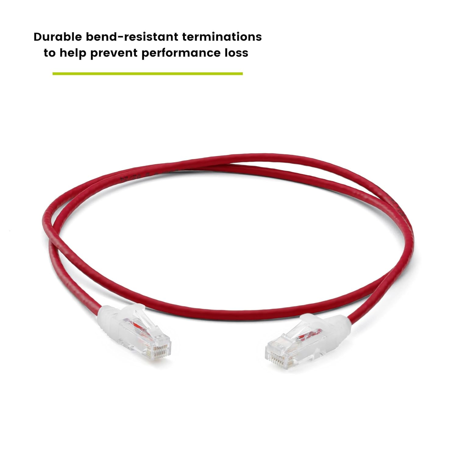 TRUECABLE Cat6 Component Rated Patch Cable, Unshielded (U/UTP), 2ft, Red, 28AWG Solid Copper, Snagless 10G High-Speed Ethernet Cable, PoE++ 4PPoE 100W, UL Listed, RoHS-3, 5 Pack