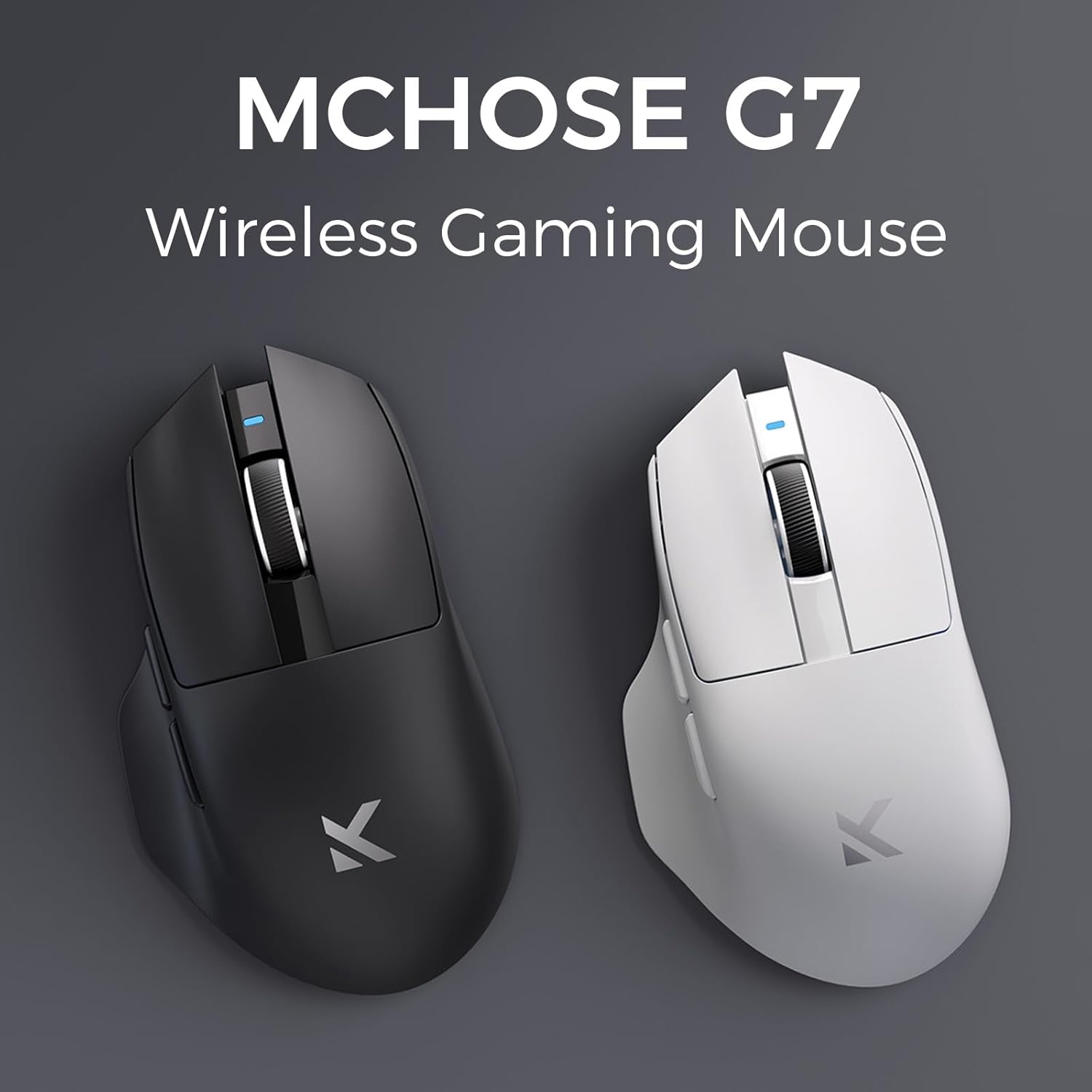 G7 Lightweight Ergonomic Wireless Mouse, PAW3311 12K DPI Sensor, Tri-Mode Connection, Wireless/Wired 1K Polling, 55g Weight, 800mAh Bettery (White)