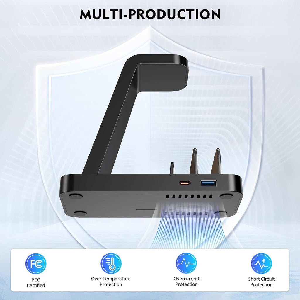 Wireless Charger for iPhone - 5 in 1 Charging Station for Multiple Devices Apple: Fast Wireless Charging Stand Dock for iPhone 16e 16 15 14 13 12 Pro Max Apple Watch Airpods