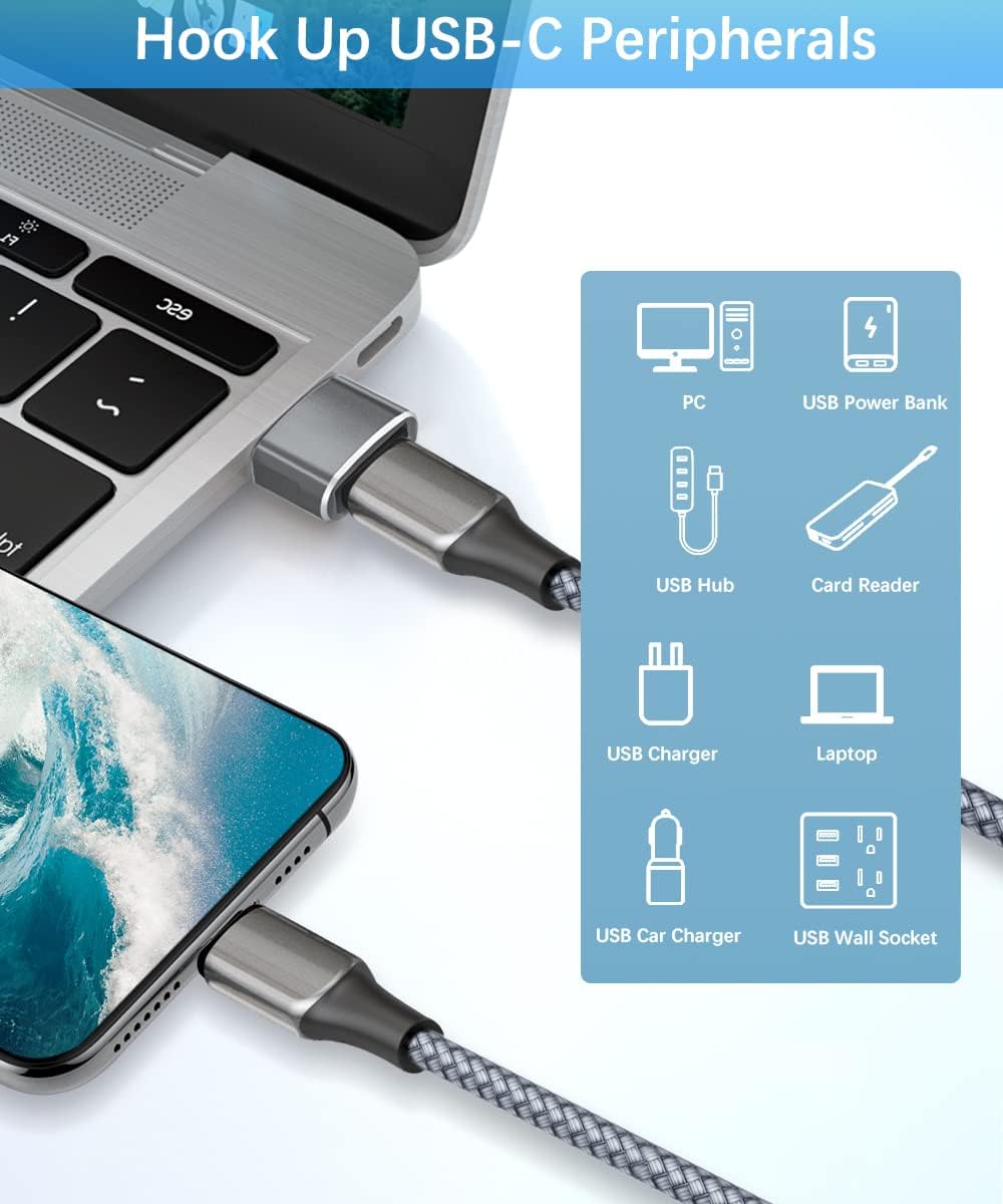 Elebase for Samgsung S25 USB to USBC Adapter with Type C OTG Adaptor 4P,USBA Male to C Female Converter for Galaxy S24 S23 Plus Ultra FE,Z Fold Flip 7 6,Galaxy Tab S10 S9,Google Pixel 9 8,AirPods 4