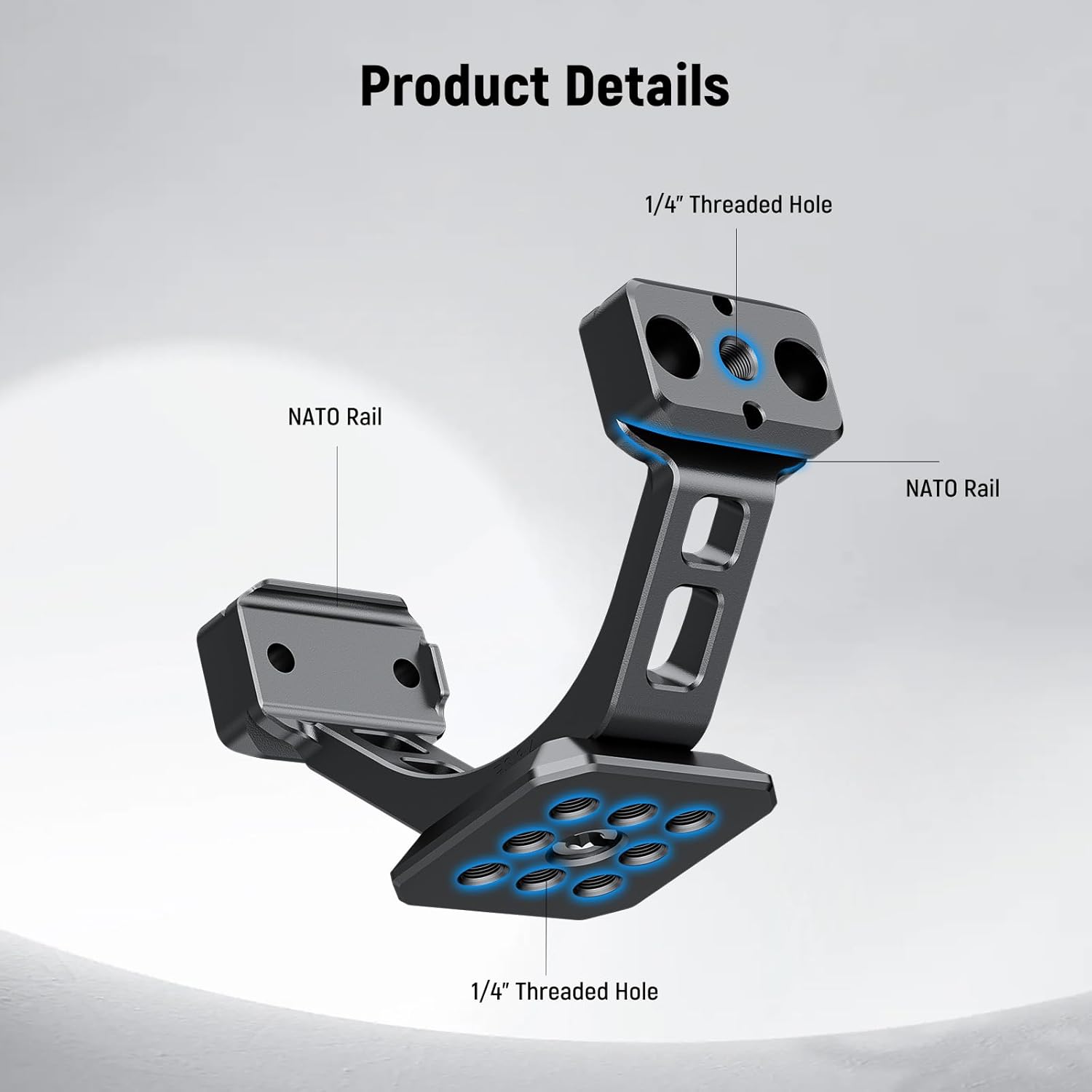 NEEWER Mount Adapter for RS3 Pro & RS4 Pro, Arca Type Quick Release Plate with NATO Rail Compatible with SmallRig Shoulder Rig V Mount Battery DJI RS 3 PRO RS 4 PRO Gimbal Stabilizer, GA030P