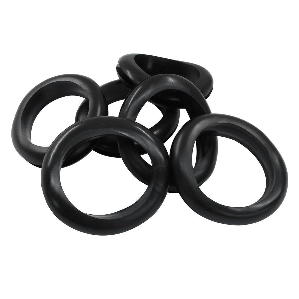6 Pcs Rubber Grommets, 1-9/16" Inside Diameter 1-3/4" Drill Hole Rubber Wire Grommets O Ring Grommets for Wire, Firewall, Cables, Plugs, Automotive(Black)