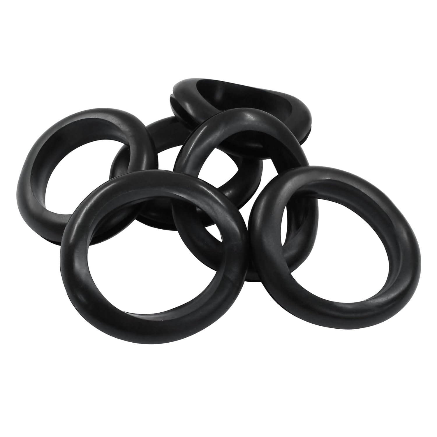 6 Pcs Rubber Grommets, 1-9/16" Inside Diameter 1-3/4" Drill Hole Rubber Wire Grommets O Ring Grommets for Wire, Firewall, Cables, Plugs, Automotive(Black)