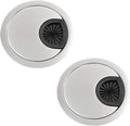 Desk Grommet for Wire Organizer,PC Computer Desk Plastic Grommet Cord, Tidy Cable Hole Cover Organizers,2 Pack (53mm, Silver)