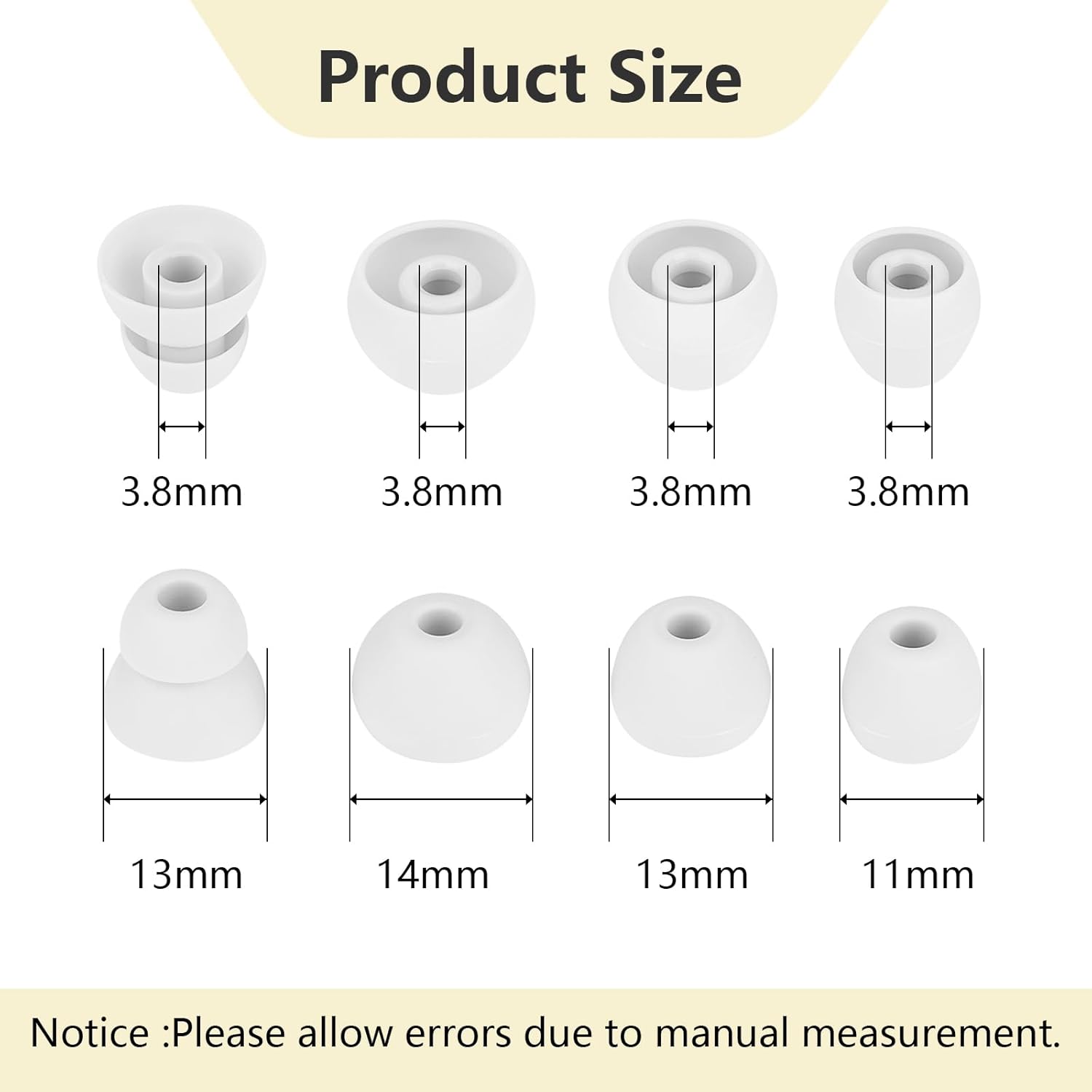Ear Bud Covers Silicone Replacement Earbud Tips Compatible with Powerbeats Pro Beats Wireless Earphone Headphone Ear Tips 4 Pairs