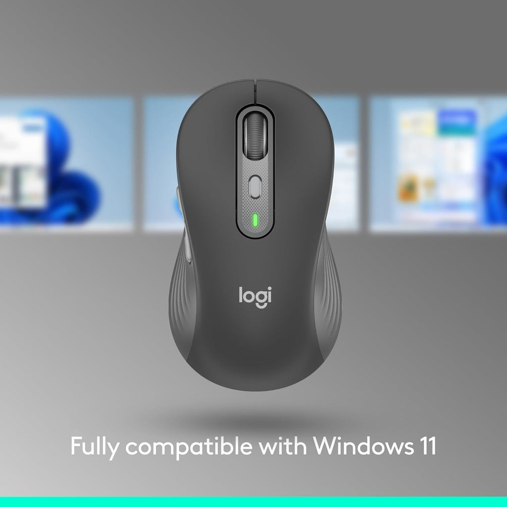 Logitech Signature Plus M750 Wireless Mouse – for Small to Medium Hands, SmartWheel, Bluetooth, Multi Device, 24-Month Battery, Silent Clicks, Customizable Side Buttons, Contoured Shape - Graphite