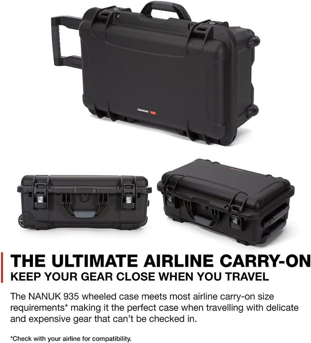 NANUK Wheeled Series 935 Lightweight NK-7 Resin Waterproof Protective Case