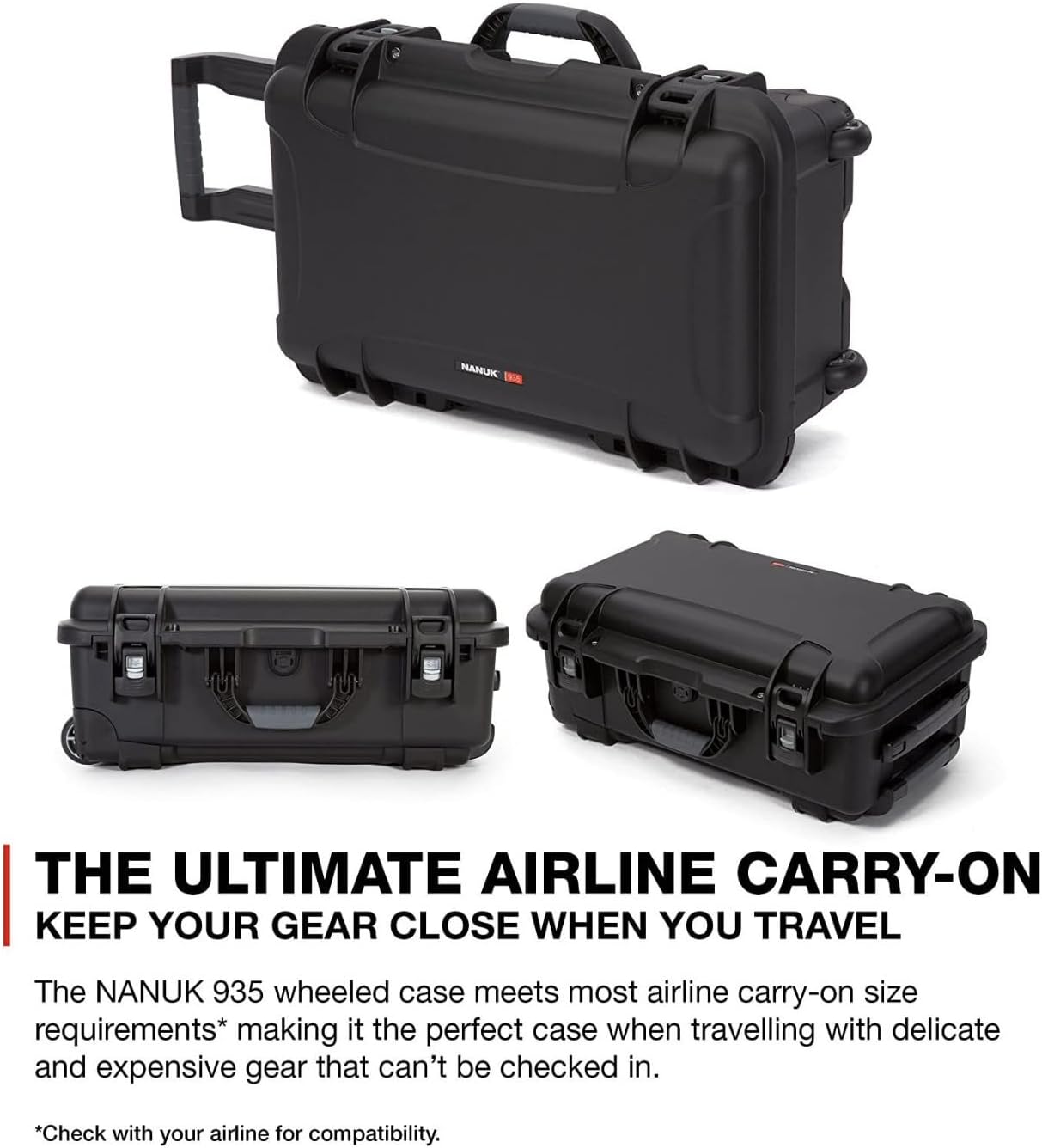 NANUK Wheeled Series 935 Lightweight NK-7 Resin Waterproof Protective Case