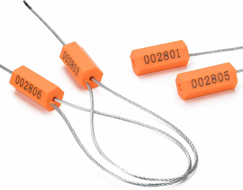 100PCS Steel Cable Seals Metal Security Seal Numbered Metal Truck Trailer Seals Security Tags Tamper Evident Tags Container Seals Pull Tight Steel Wire Seals