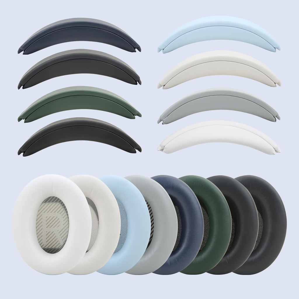 Earpads and Headband Cover Ear Muffs for Bose QC35 QC45 Headphones Accessories with Protein Leather& Memory Foam (Sky Blue)