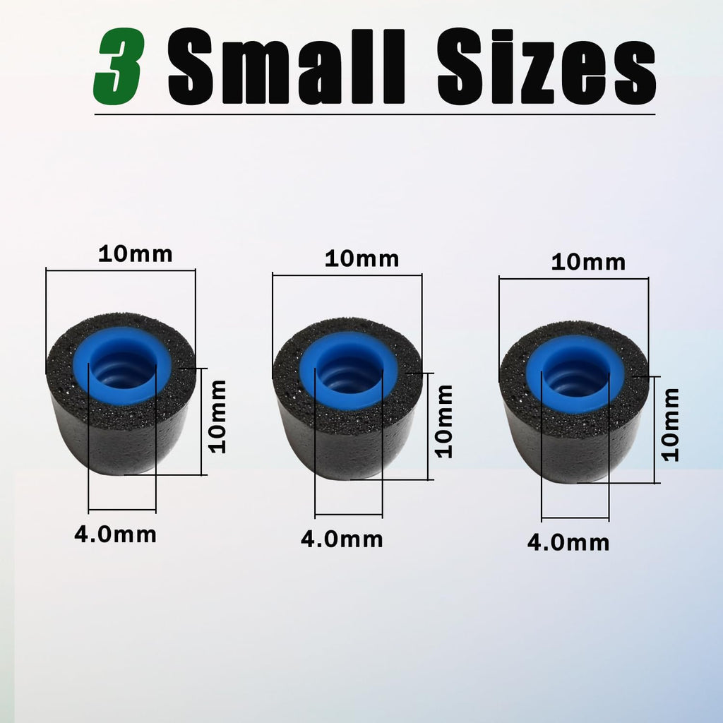 Small Ear Tips Memory Foam Earbuds Tips Replacement Foam Ear Tips Fit 4.0mm-5.5mm Isolation Noise Replacement Ear Tips for in-Ear Earphones with Storage Box