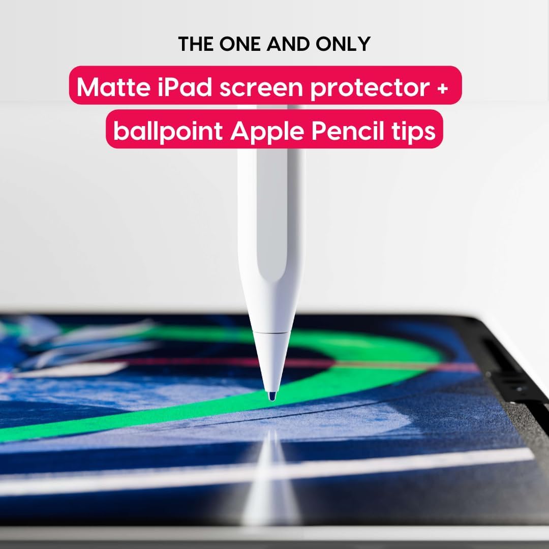 Astropad Rock Paper Pencil v2.0 – Paper Screen Protector for iPad Pro 12.9 inch (Gen 3-6) + Apple Pencil Tips Replacement 2 Pack – Compatible with Apple Pencil 1st/2nd Gens
