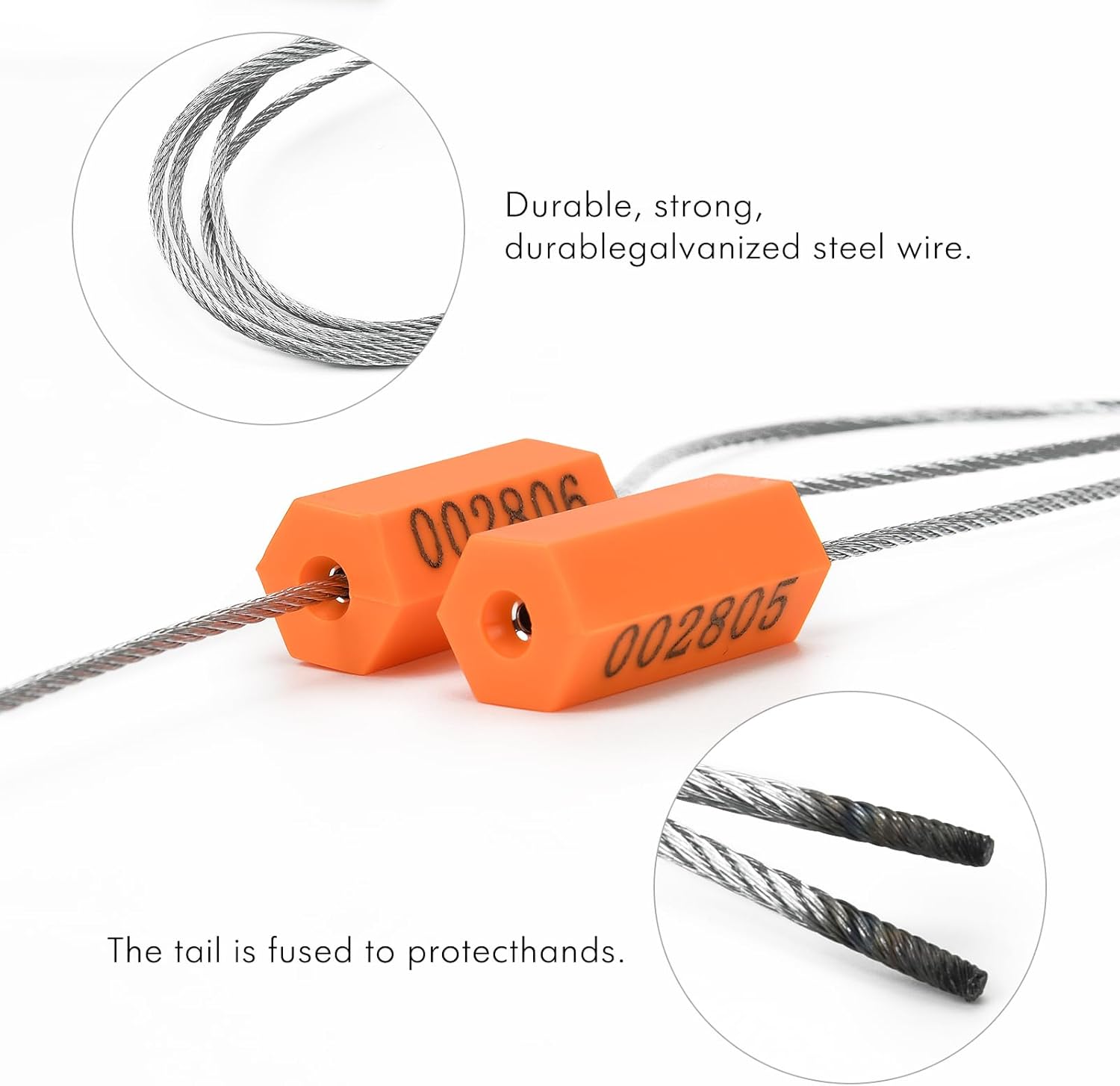 100PCS Steel Cable Seals Metal Security Seal Numbered Metal Truck Trailer Seals Security Tags Tamper Evident Tags Container Seals Pull Tight Steel Wire Seals