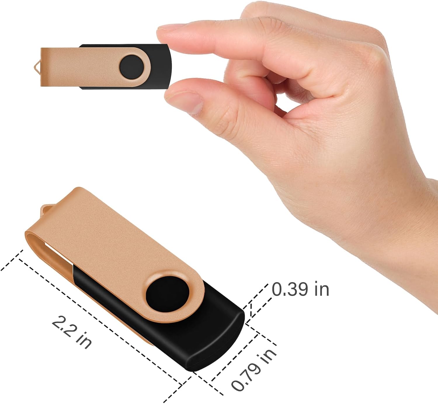 EASTBULL 2GB USB Flash Drive Bulk Thumb Drives 20 Pack with Lanyards USB 2.0 Memory Sticks Zip Drive Pen Drive for Storage and Backup Gold 20PCS 2GB