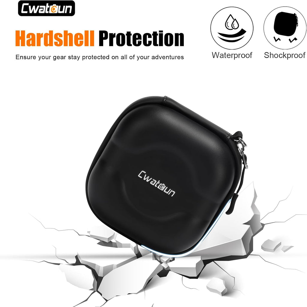 Cwatcun Hard Shell Lens Filter Case, Camera Filter Case for 7 Filters Up to 100mm with Hand Strap, Dustproof & Waterproof Camera Lens Filter Storage Case for ND UV CPL Filter Pouch