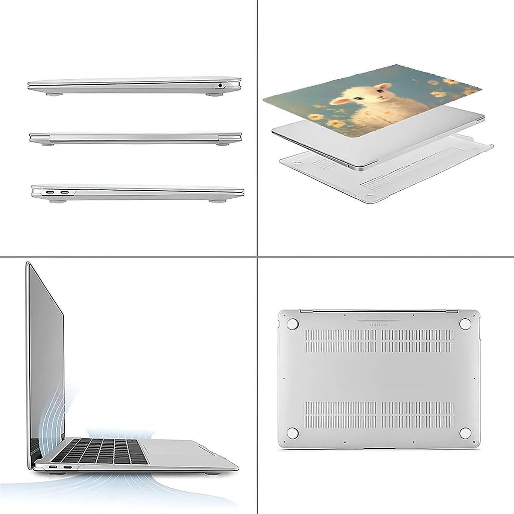 Compatible with MacBook Air 13.3 13.6 Inch Case 2022 2021 2020 2019 Plastic Hard Shell Case Cover,13.3 Air (A1932/A2179/A2337), Cute Little Lamb