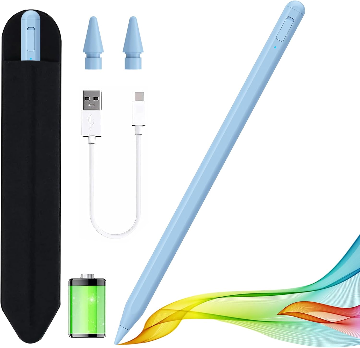 Stylus Pen for iPad 2018-2025 with Palm Rejection, Apple Pencil for Pad11th/10th/9th/8th/7th/6th Gen, iPad Pro 11/12.9 inch, New iPad Air 2025 11&13-inch(M3/2) /5th/4th/3th Gen, iPad mini 6th/5th