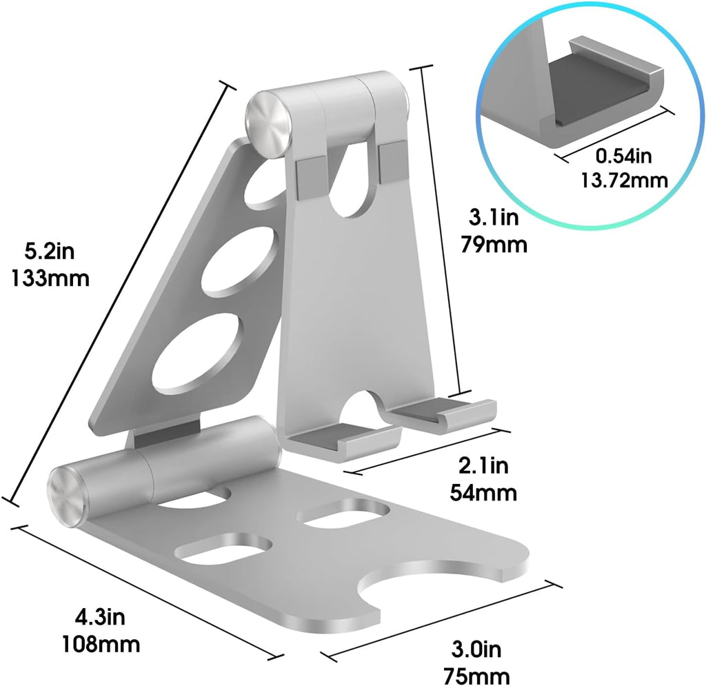 Kado Aluminum Alloy Tablet Stand for Portable Monitor, Foldable iPad Stand Holder Adjustable, Computer Office Desk Accessories for Kindle, Switch, iPad Pro/Air/Mini, iPhone Pro/Max/Plus