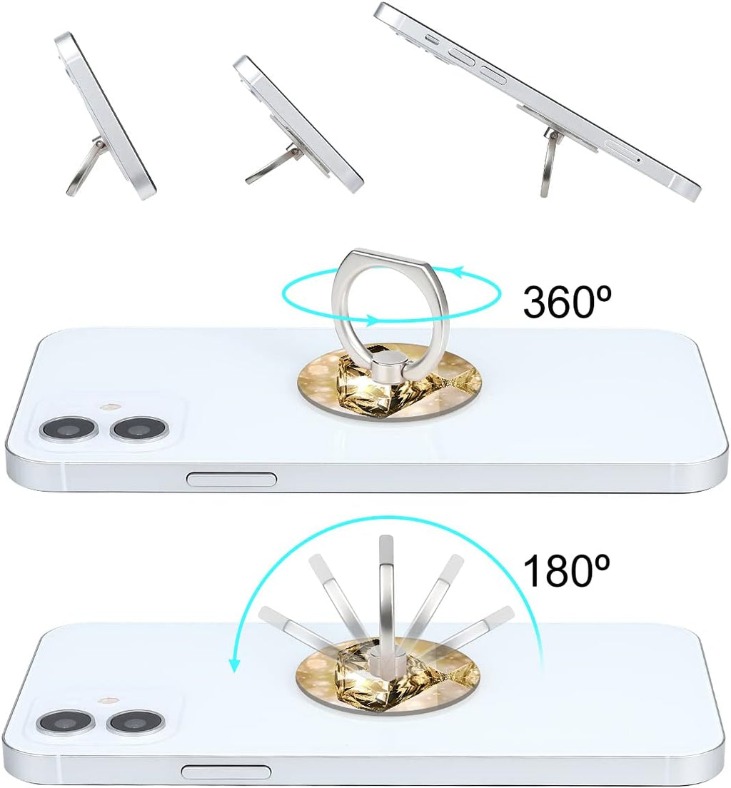 Bonoma Phone Ring Holder, 3 Pack Universal Finger Ring Stand Grip Kickstand Ring for All Smartphones (Diamond)