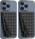 2PACK Silicone Double Sided Suction Phone Case Mount, Detachable Hands Free & Strong Grip Holder for Selfies & Videos, Compatible iPhone Android (Black, 2Pack 40 Suction Cups)