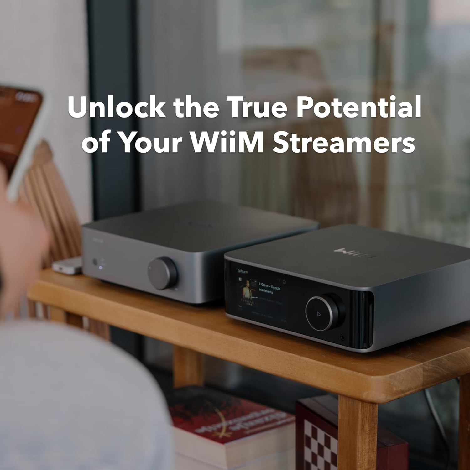 WiiM Vibelink Amp | 100W Power Amplifier with Premium ESS 9039Q2M DAC and TI TPA3255 | Compatible with WiiM Mini, Pro, Pro Plus, and Ultra | RCA, Coax, and Optical Inputs | Space Gray