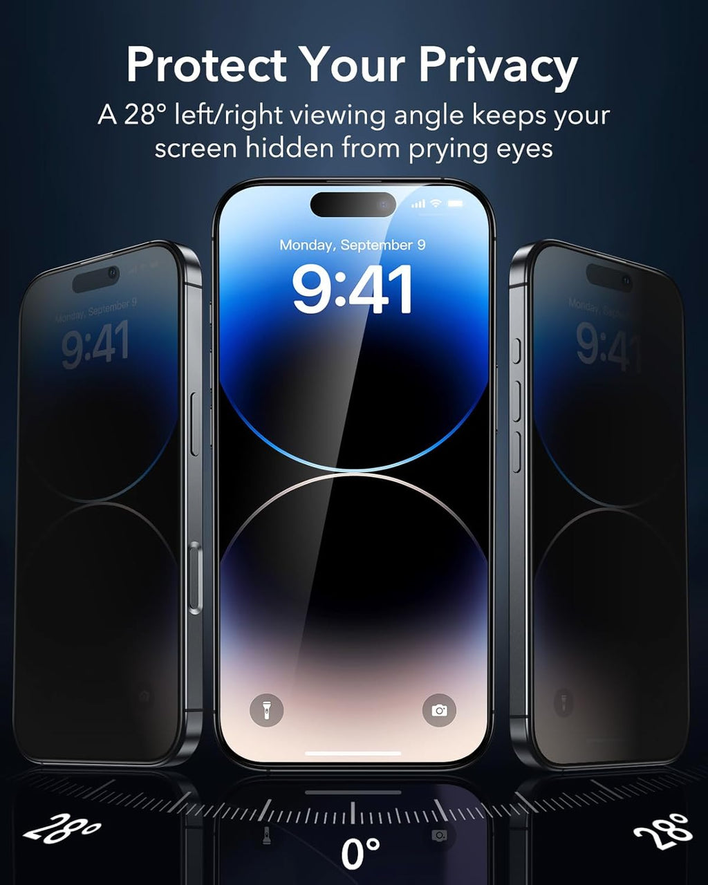 ESR 3 Pack for iPhone 14 Pro Max Privacy Screen Protector, Anti-spy Tempered-Glass Privacy Screen Protector with Flawless Fit Tray