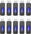 USB 3.0 Flash Drive, JUANWE 16GB Flash Drive 10 Pack USB Drives Thumb Drive 3.0 Retractable Memory Stick Jump Drive for Data Storage and Backupp, Blue 10 Pack