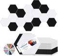 Mollywell Hexagon Acoustic Panels, High Density, Soundproofing, Decorative Noise Reduction Felt Wall Tiles for Ceilings, Home Office & Gaming Room (Black and White), 14x12x0.4 Inch