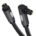 EMK 90 Degree Toslink Optical Cable 360 Degree Free-Rotating Plug Fiber Optic Cable S/PDIF Toslink Male to Male for Home Theater, Sound Bar, TV, PS4, Xbox,Grey (5ft/1.5m)