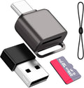 Micro SD Card Reader, BORLTER CLAMP TF Card Reader USB C 3.0 to TF/Micro SD with Type C to Type A Adapter for MacBook, Laptop, Android Phone, Grey